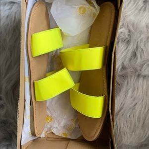 Nike Green Double Strapped Sandals / Slides